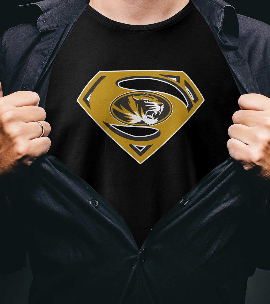 Superman Mtigers Shield Logo Tigerhead T-Shirt