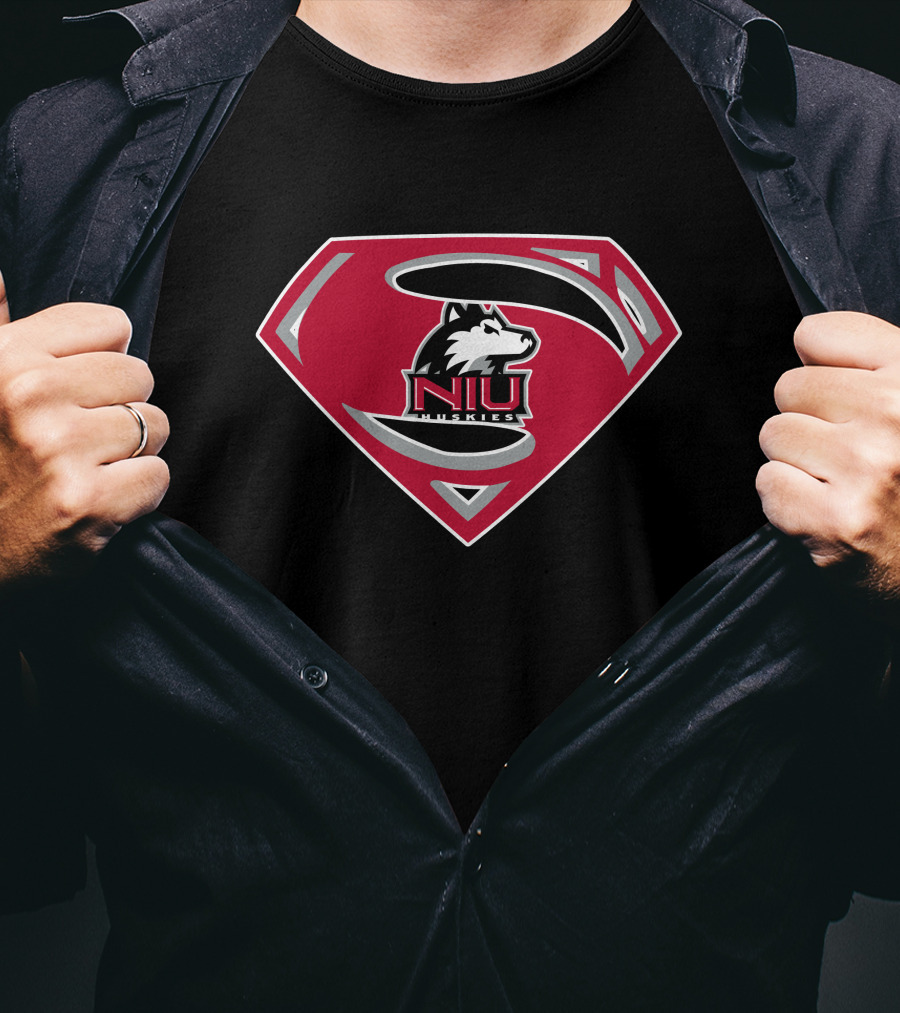 Superman NIU Huskies Logo Shield T-Shirt