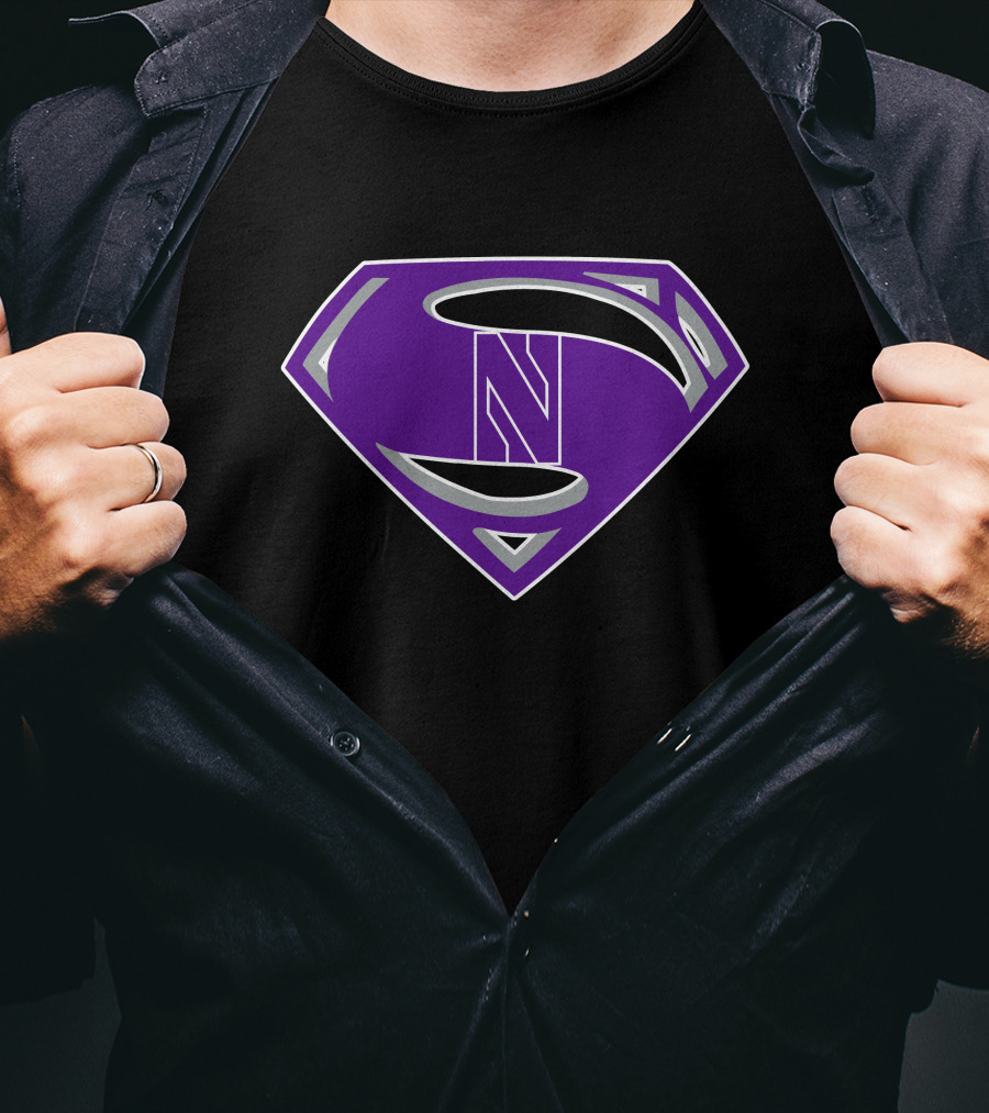 Superman NWildcats Purple Shield T-Shirt