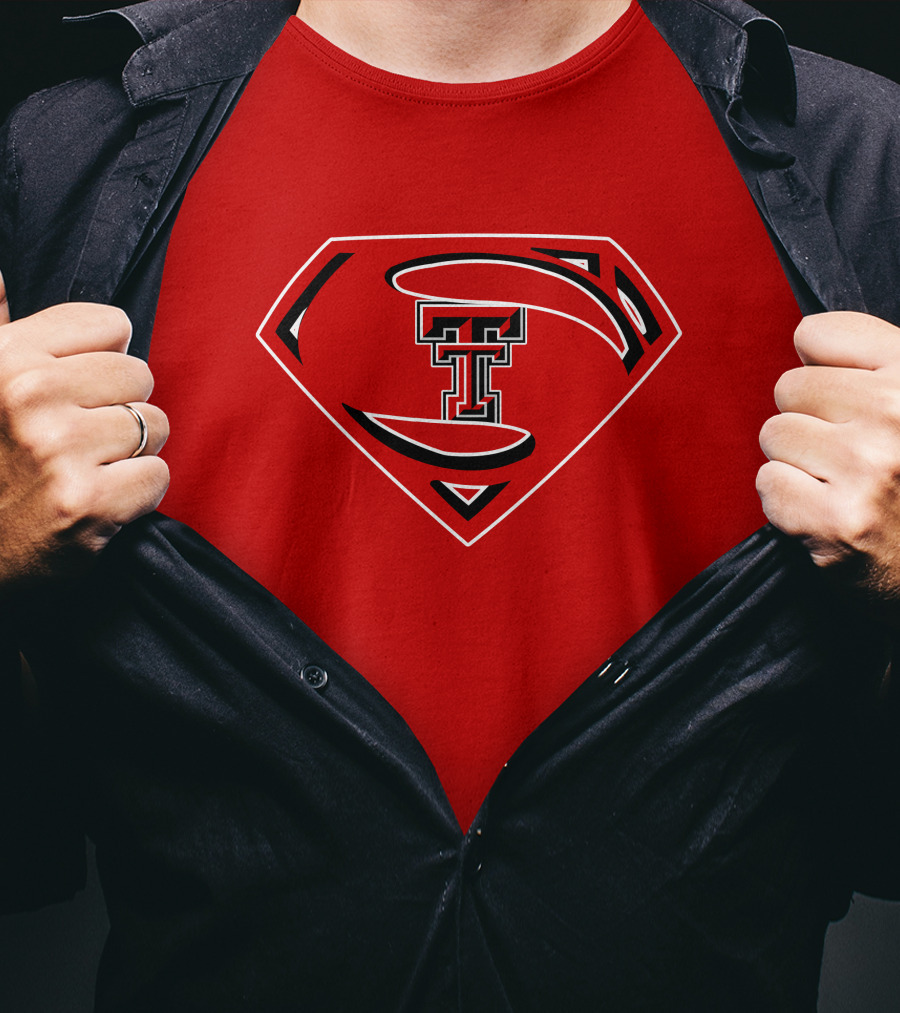 Superman Texas Tech Red Raiders Logo Emblem T-Shirt