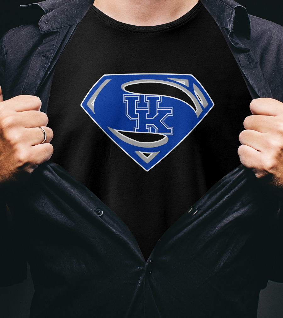 Superman UK Wildcats Logo Blue Shield T-Shirt