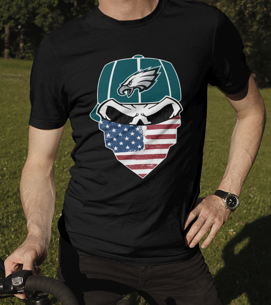 Eagles Skull American Flag Bandana T-Shirt