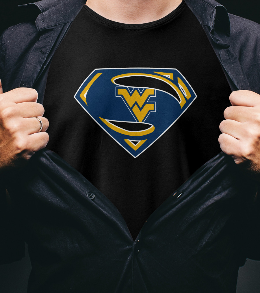 Superman WV West Virginia Mountaineers Logo Badge T-Shirt