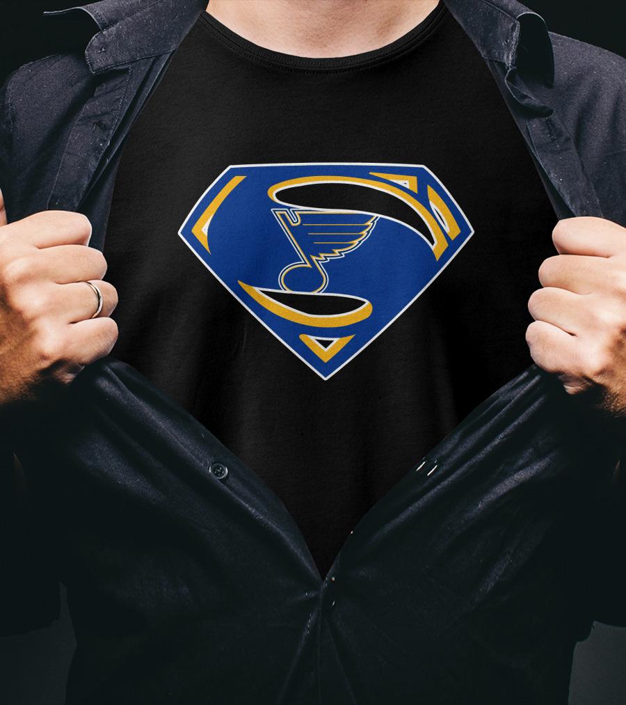 Superman St. Louis Blues Shield T-Shirt