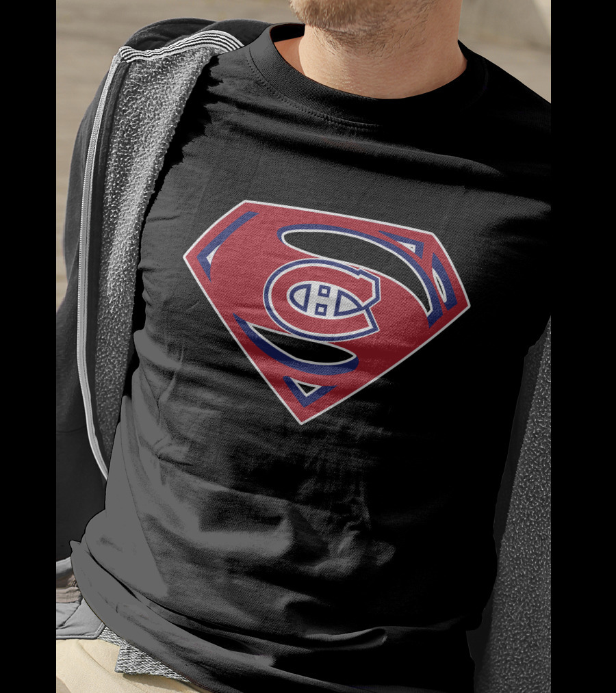 Superman Canadiens Logo Fusion T-Shirt