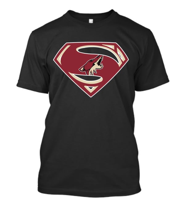 Superman Coyotes Symbol With Howling Coyote Within Red Diamond Crest T-Shirt