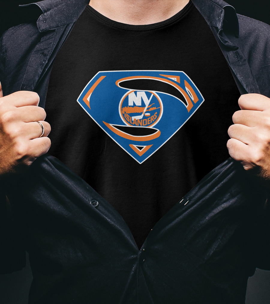 Superman NY Islanders Logo Mashup T-Shirt