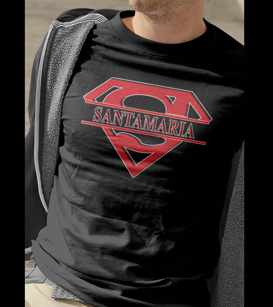 Santamaria Superman Logo Style Red And Black T-Shirt
