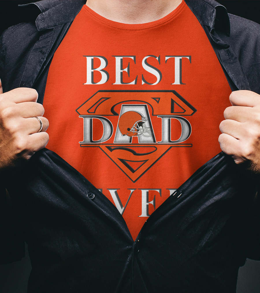 BEST DAD EVER Browns Helmets Superman T-Shirt