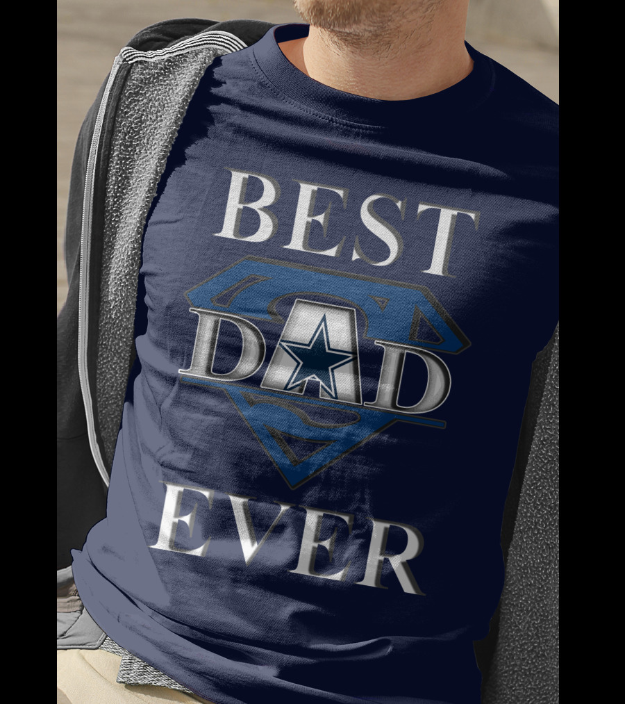 Best Dad Ever Cowboys Star Logo Super Hero T-Shirt