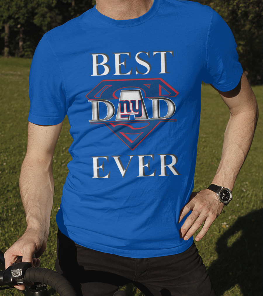 Giants Best Dad Ever Super Dad NY Football Fan T-Shirt