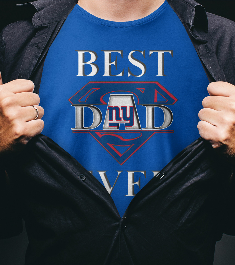 Giants Best Dad Ever Super Dad NY Football Fan T-Shirt
