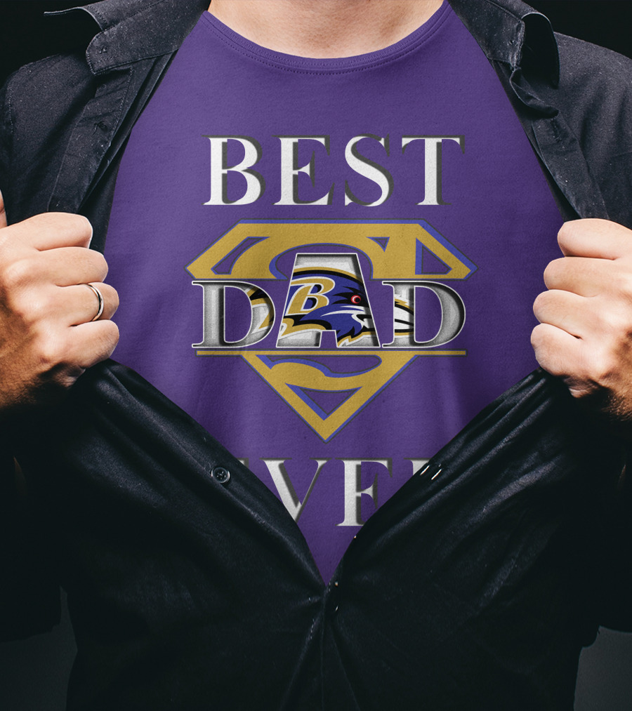 Best Dad Ever Ravens Superman T-Shirt