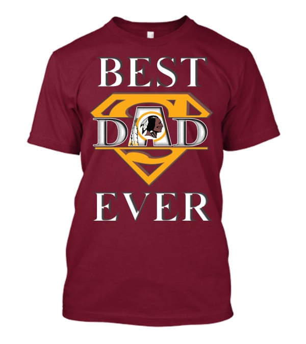 Best Dad Ever Redskins Logo Superman Symbol T-Shirt