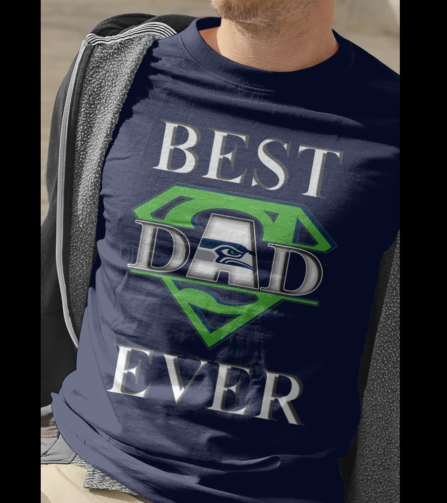 Seahawks Best Dad Ever Superhero T-Shirt
