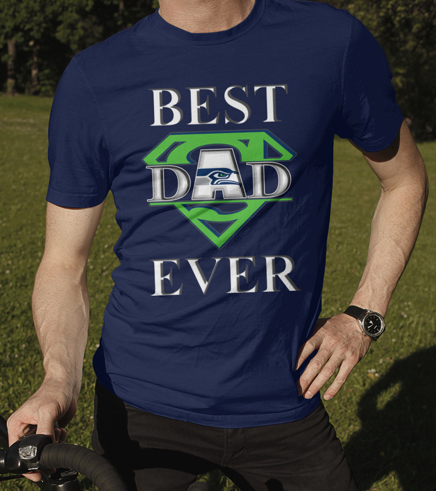 Seahawks Best Dad Ever Superhero T-Shirt