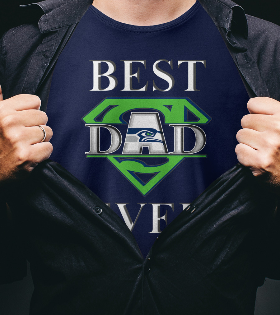 Seahawks Best Dad Ever Superhero T-Shirt