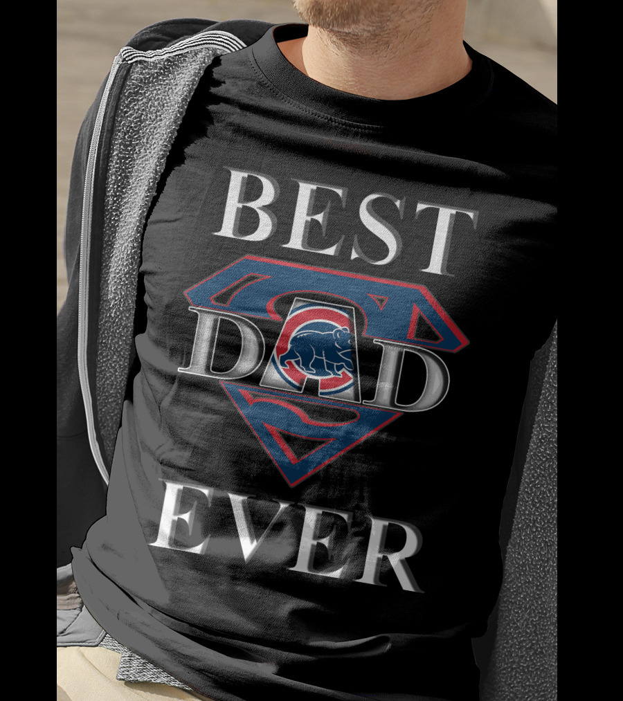 Best Dad Ever Cubs Superman T-Shirt