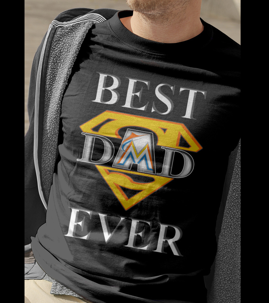 Best Dad Ever Miami Marlins Superman T-Shirt