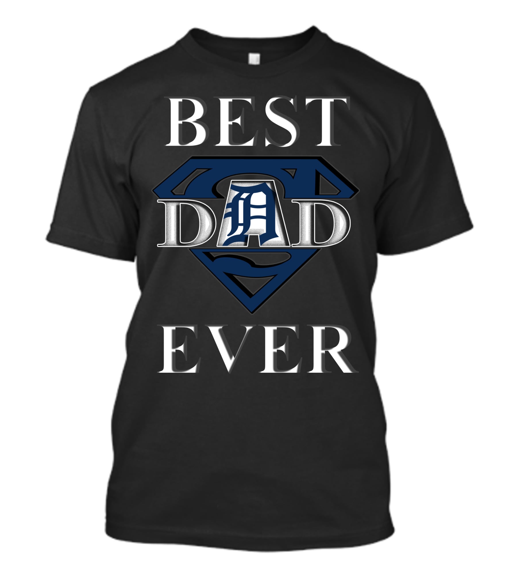 Best Dad Ever Detroit Baseball Superman Shield T-Shirt