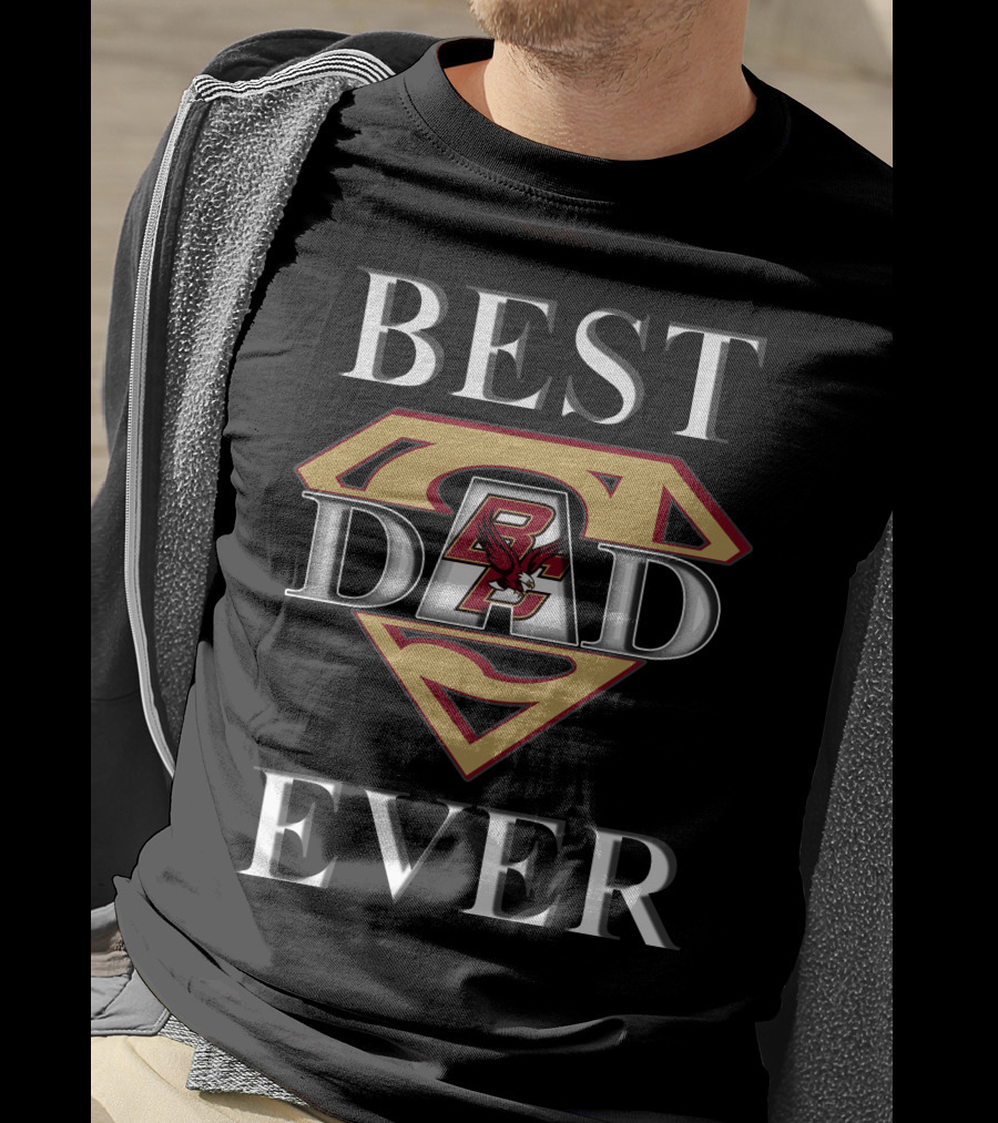 Best Dad Ever Boston College Eagles Superman T-Shirt