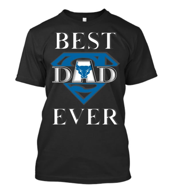 Buffalo Bulls Best Dad Ever Superhero Emblem T-Shirt