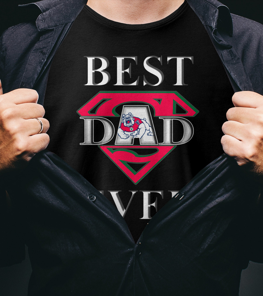 BEST DAD EVER Fresno State Bulldog Superman T-Shirt