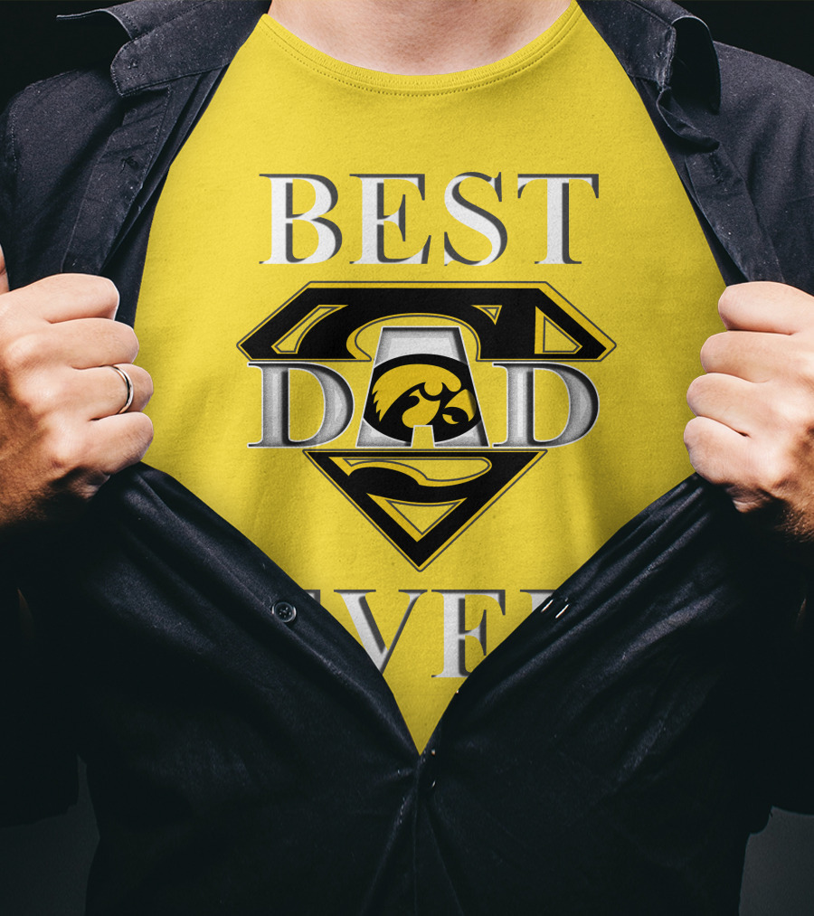 Best Dad Ever Iowa Hawkeyes Superman T-Shirt