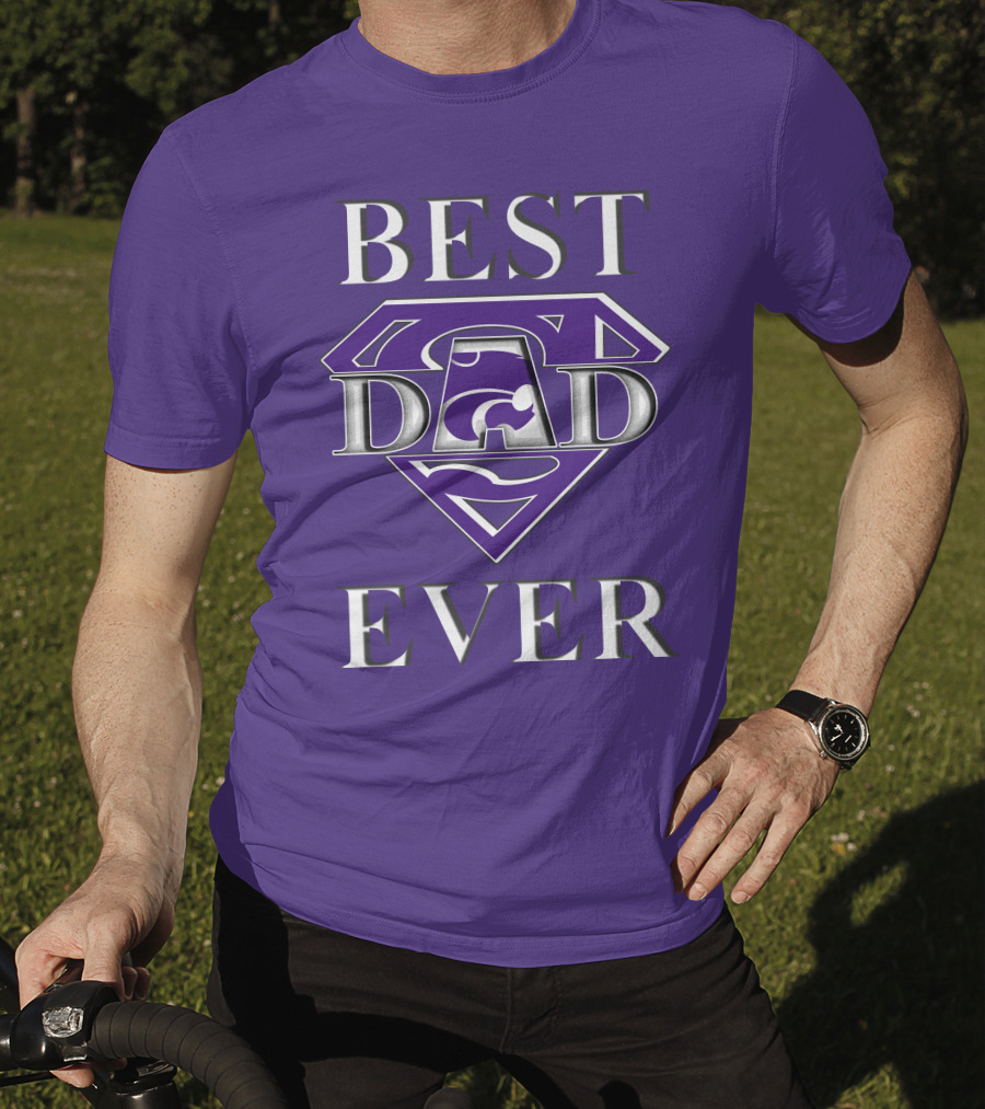 Kansas State Wildcats Best Dad Ever Super Dad Purple T-Shirt