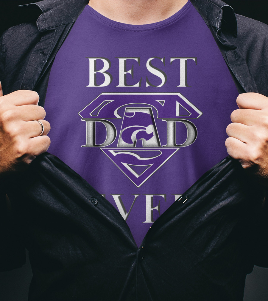 Kansas State Wildcats Best Dad Ever Super Dad Purple T-Shirt