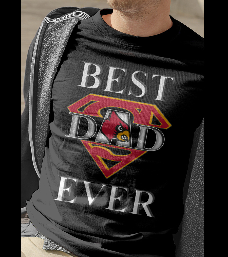 Best Dad Ever Louisville Cardinals Superman T-Shirt