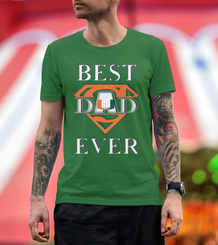 Best Dad Ever Miami Hurricanes Superman T-Shirt