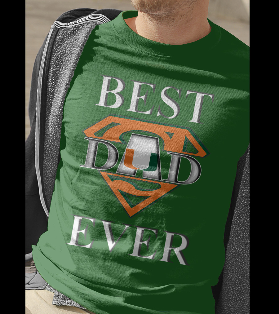 Best Dad Ever Miami Hurricanes Superman T-Shirt