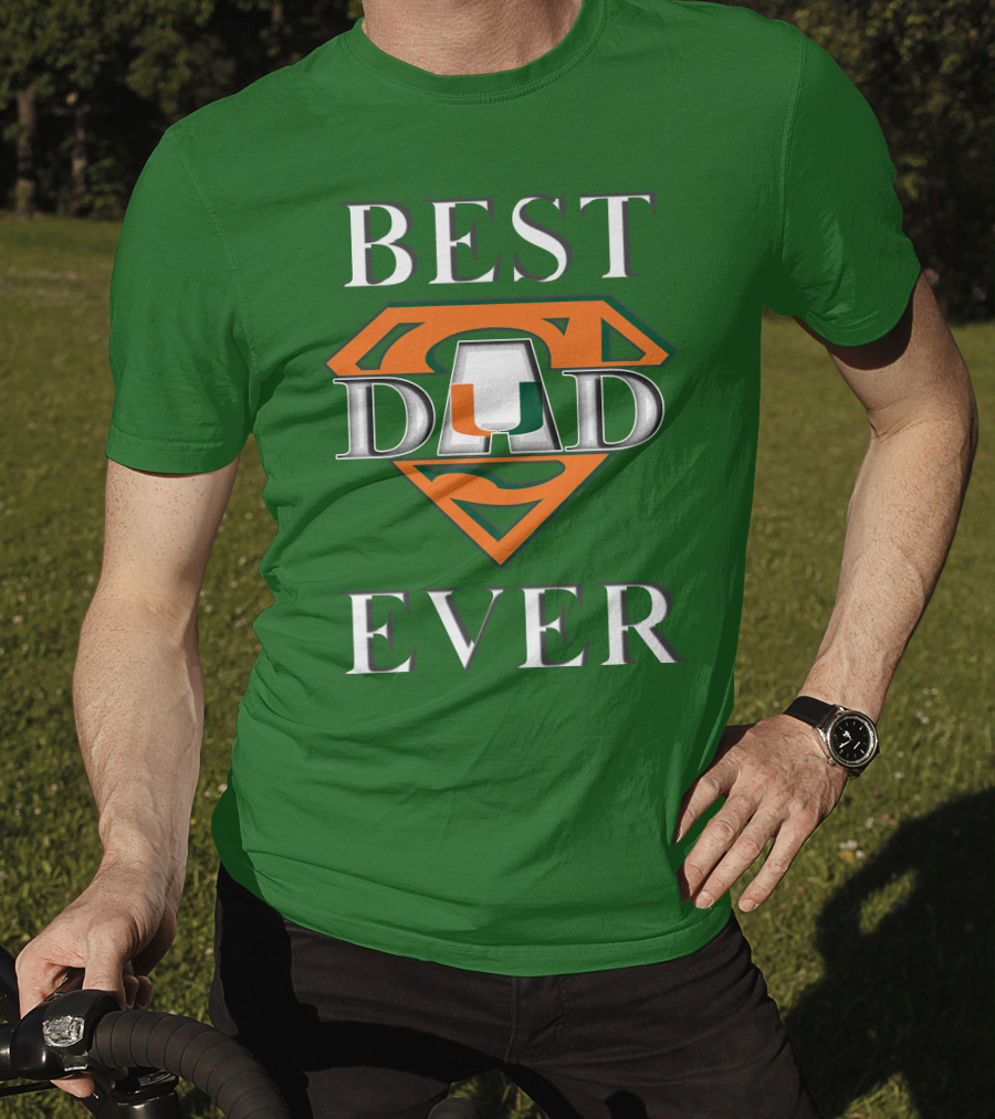 Best Dad Ever Miami Hurricanes Superman T-Shirt