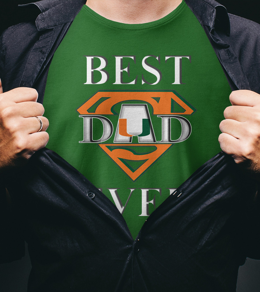 Best Dad Ever Miami Hurricanes Superman T-Shirt