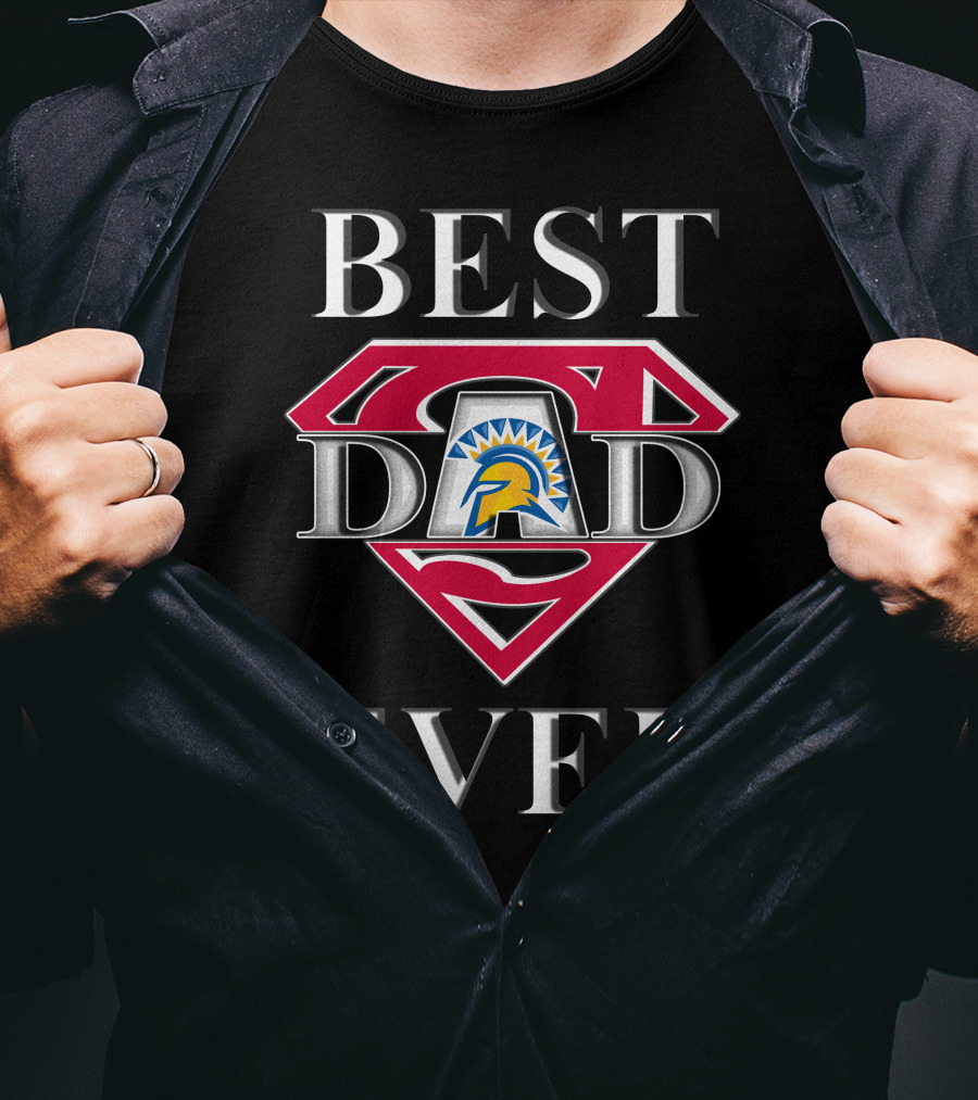 San Jose State Spartans Best Dad Ever Superhero Emblem T-Shirt