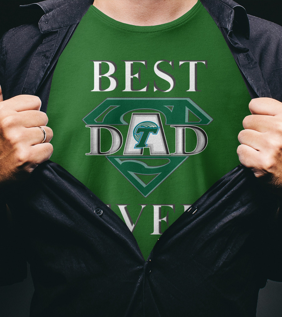Best Dad Ever Tulane Green Wave Superman T-Shirt