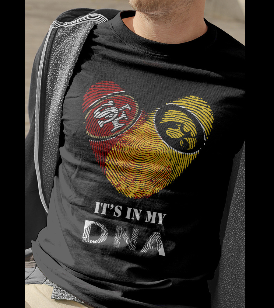 49ers Iowa Hawkeyes Logos It's In My Dna T-Shirt