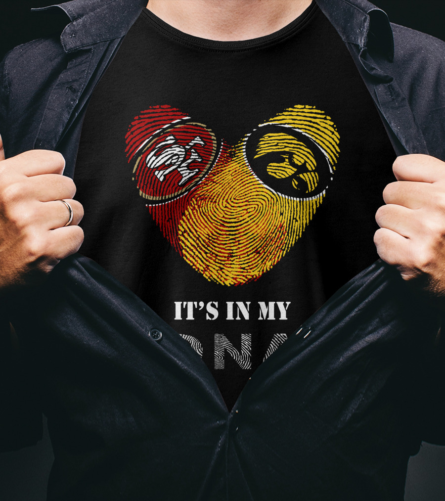 49ers Iowa Hawkeyes Logos It's In My Dna T-Shirt
