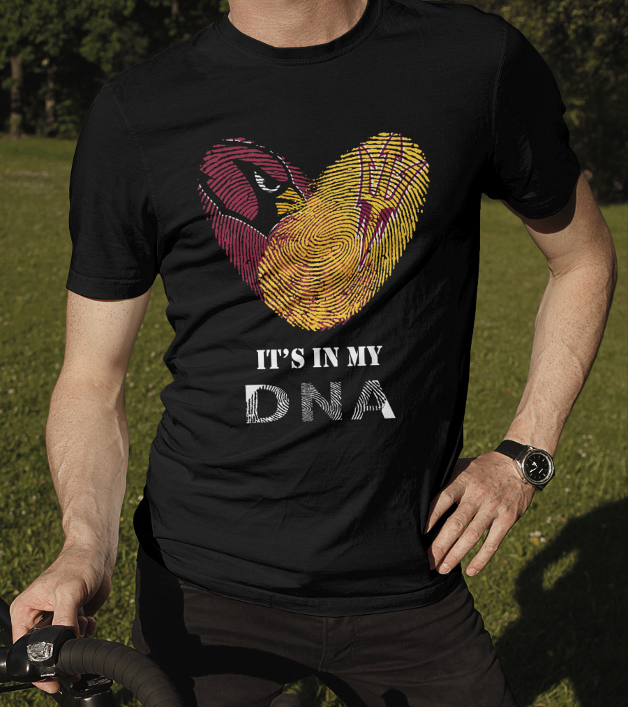 Cardinals Arizona State Sun Devils It's In My DNA Fingerprint Heart T-Shirt