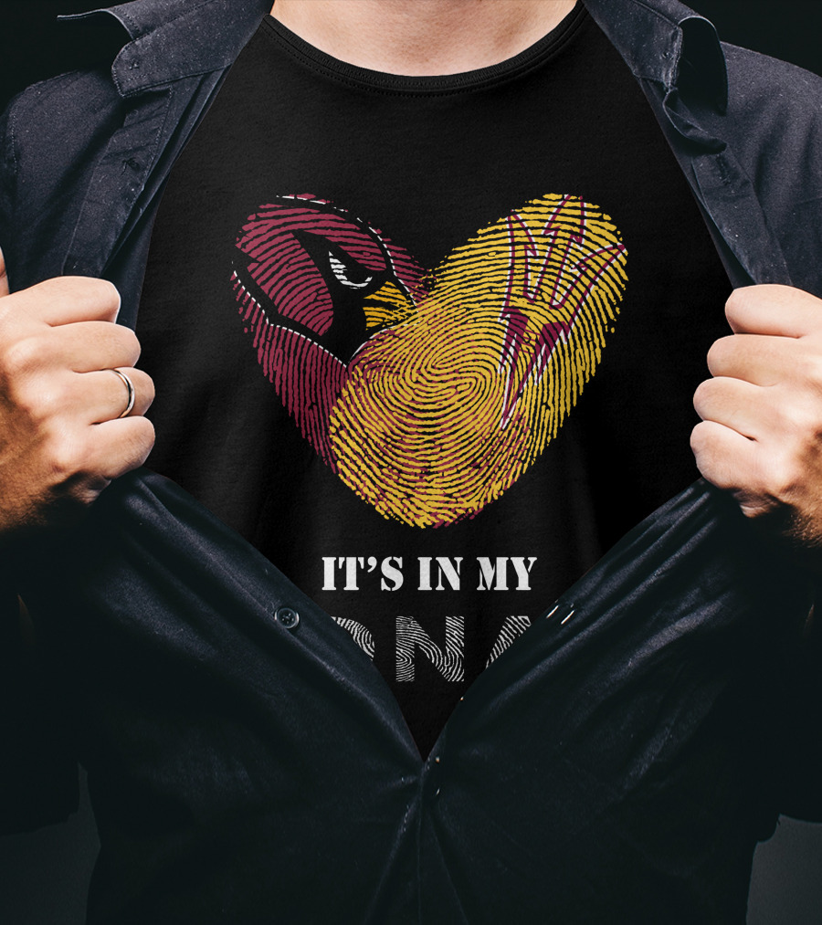 Cardinals Arizona State Sun Devils It's In My DNA Fingerprint Heart T-Shirt