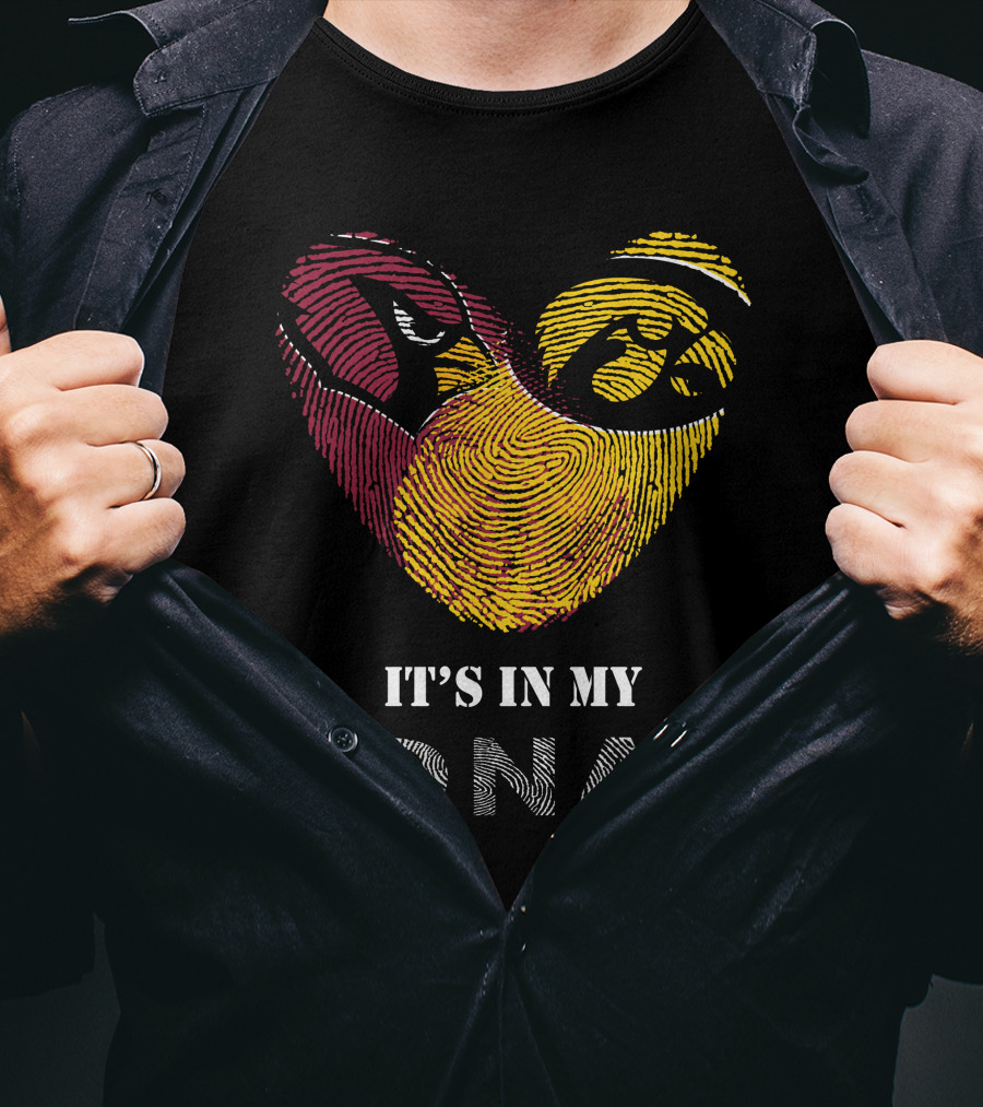 Cardinals Iowa Hawkeyes Heart It's In My Dna T-Shirt