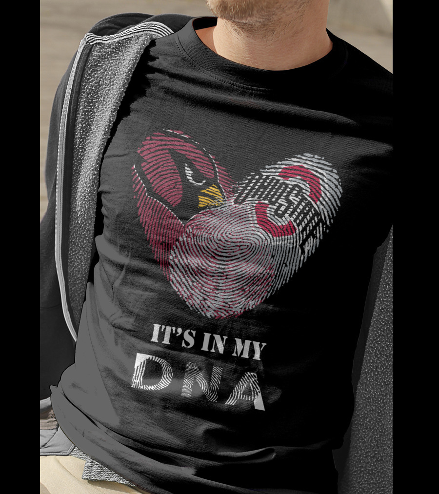 Cardinals Ohio State Buckeyes It's In My Dna Heart Fingerprint T-Shirt