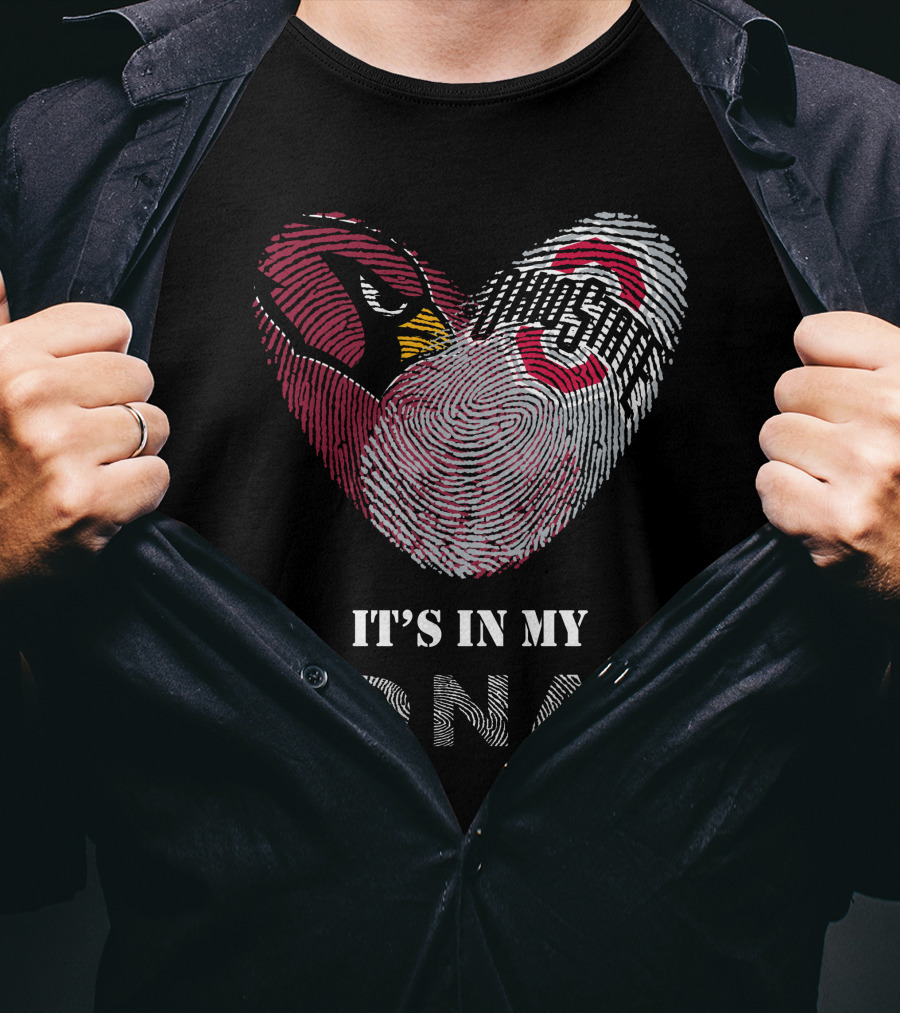 Cardinals Ohio State Buckeyes It's In My Dna Heart Fingerprint T-Shirt
