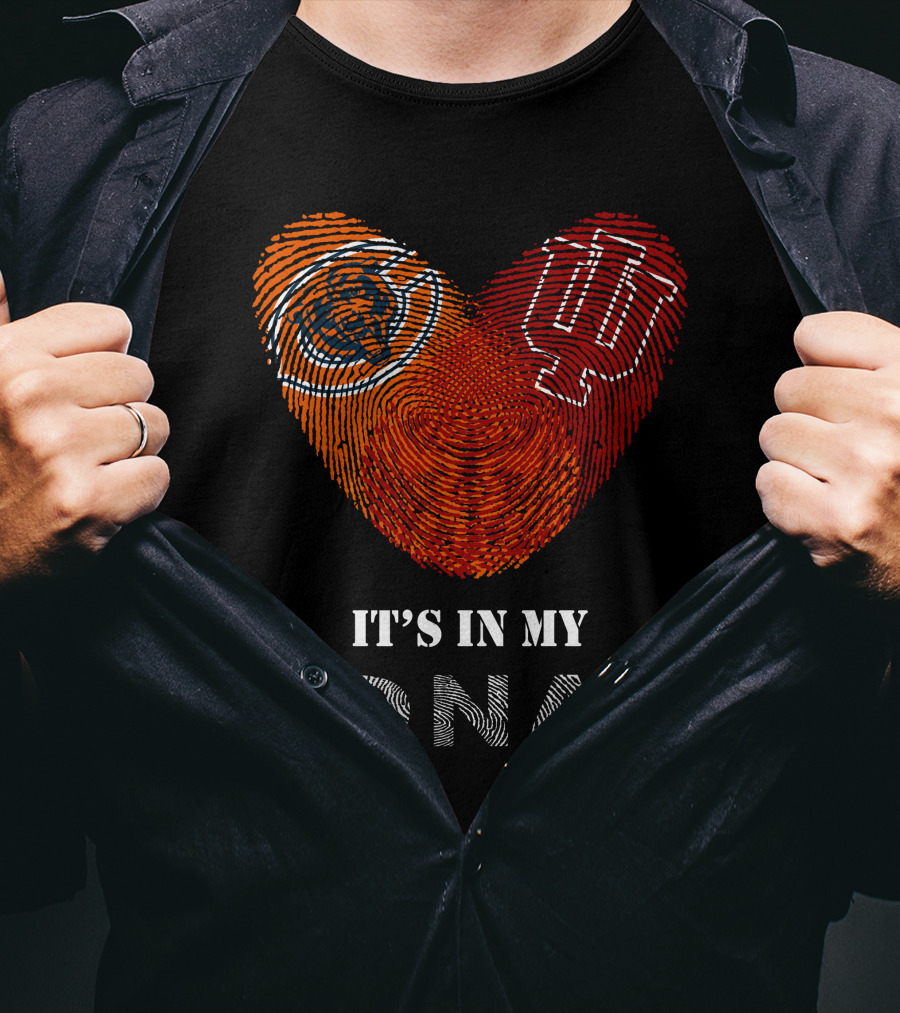 It's In My DNA Bears Hoosiers Heart Fingerprint T-Shirt