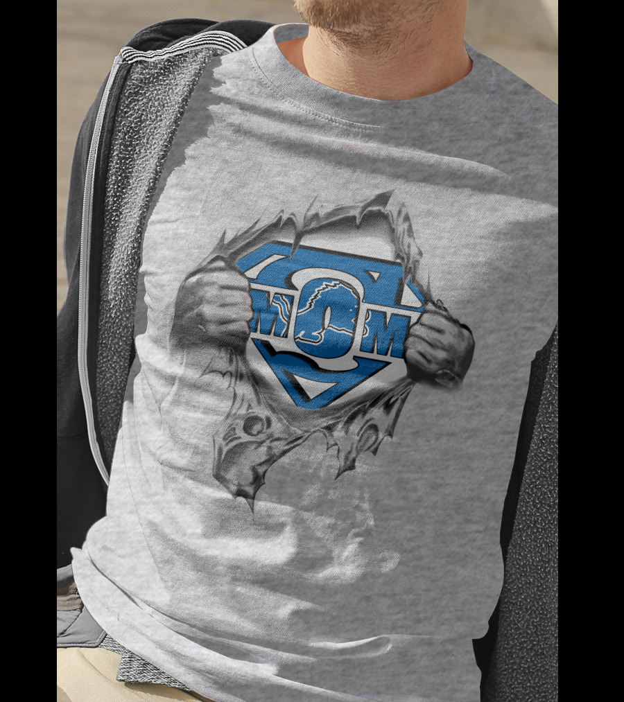 Detroit Lions Mom Super Logo Strength T-Shirt