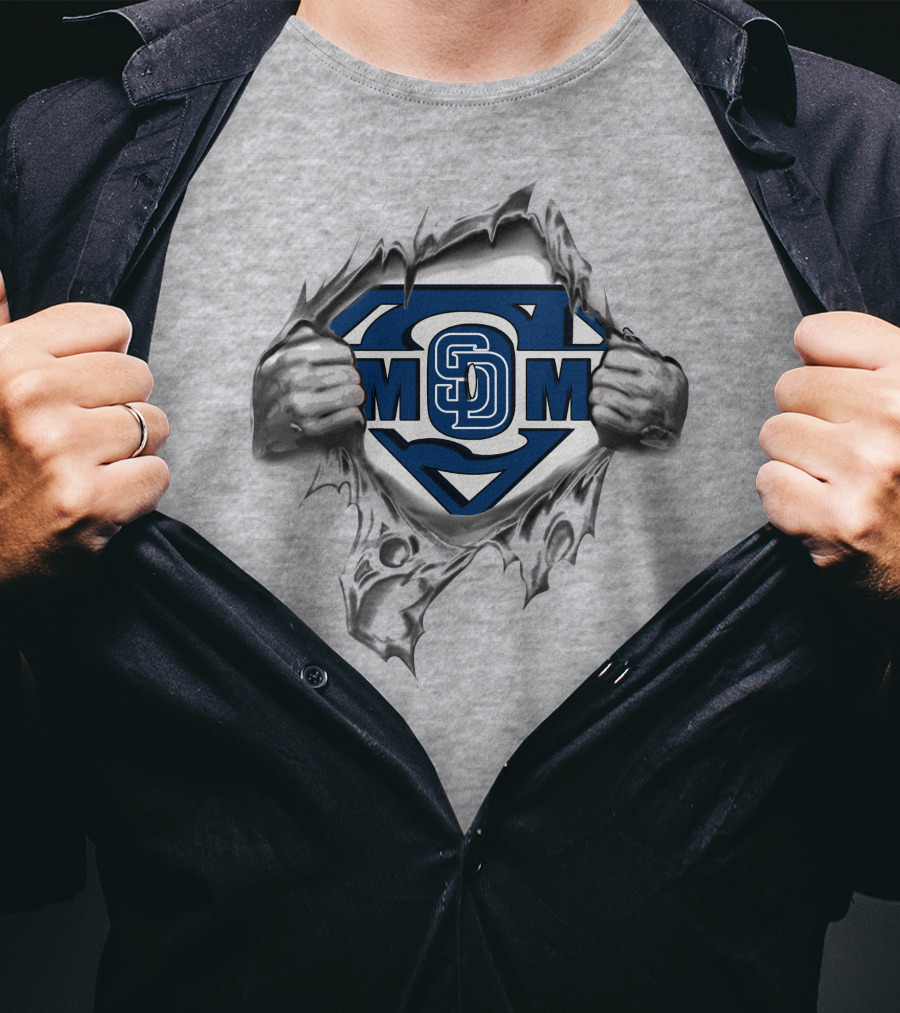 Padres Super SD Logo Inside Superman Shield T-Shirt
