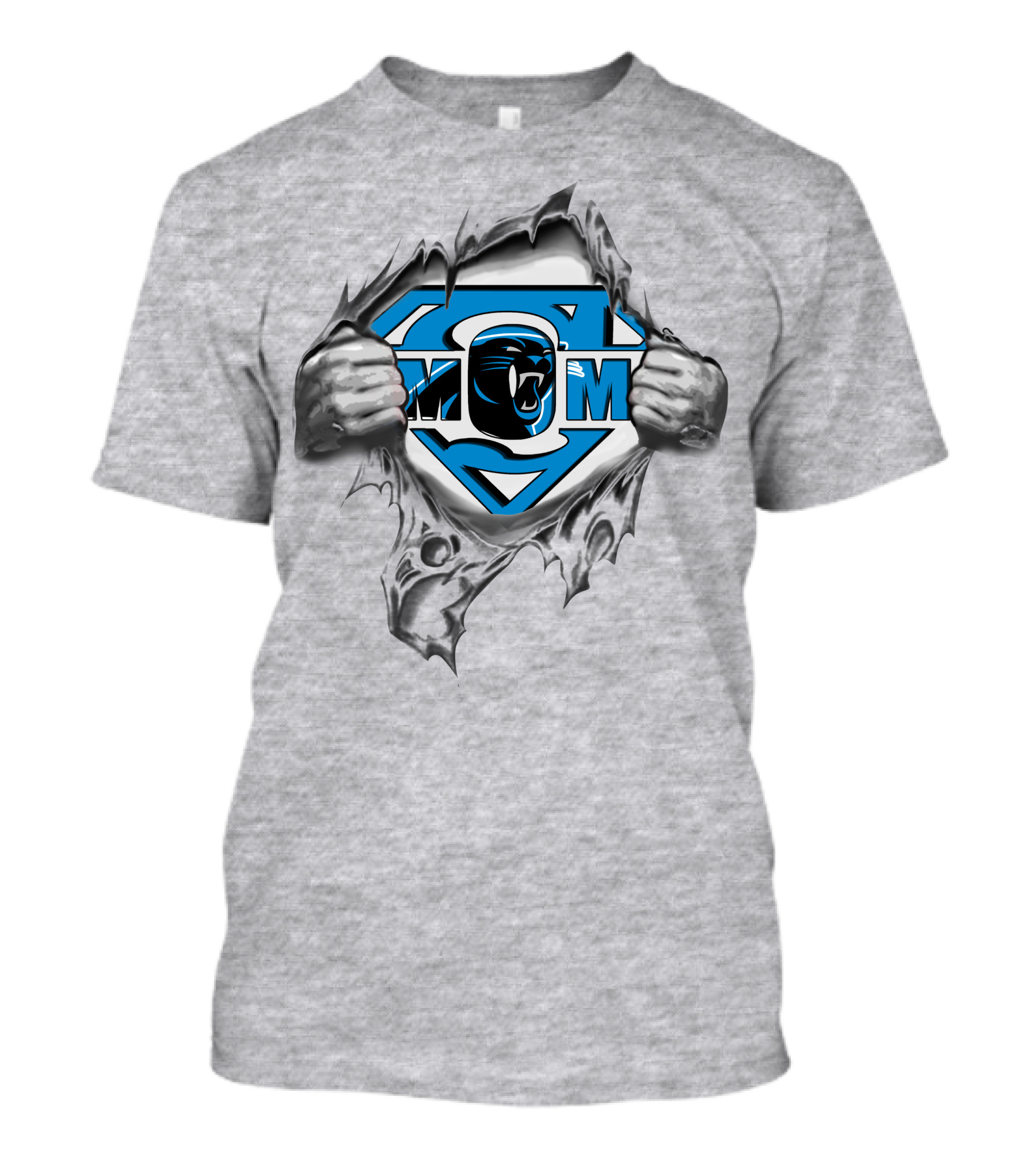 Panther Superhero Emblem With Claw Rip T-Shirt