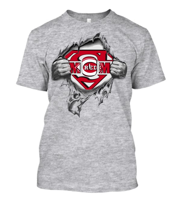Reds Superman Logo With Torn Shirt Effect T-Shirt
