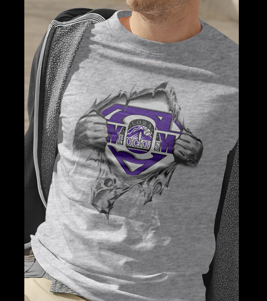 Colorado Rockies Superman Logo Tear T-Shirt